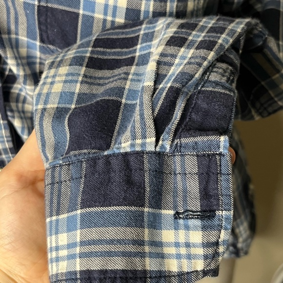 Ralph Lauren Blue White Plaid Shirt Size M Flannel Buttons Classic Preppy Warm - Picture 8 of 10